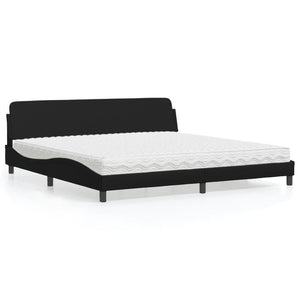 Letto con Materasso Dover Nero 200x200 cm in Similpelle 3208477