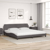 Letto con Materasso Dover Grigio 200x200 cm in Similpelle 3208480