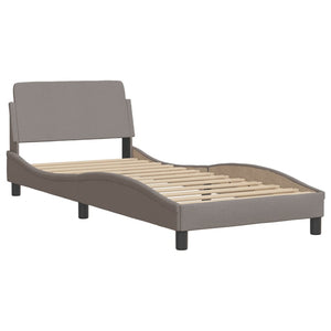 Letto con Materasso Hvar Tortora 80x200 cm in Tessuto 3208496