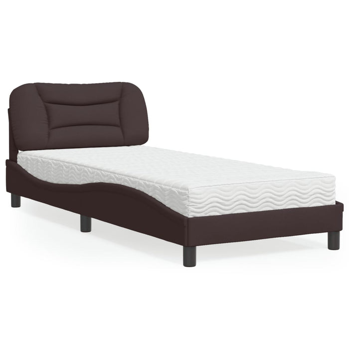 Letto con Materasso Hvar Marrone Scuro 90x190 cm in Tessuto 3208502