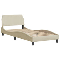Letto con Materasso Hvar Crema 90x190 cm in Tessuto 3208504