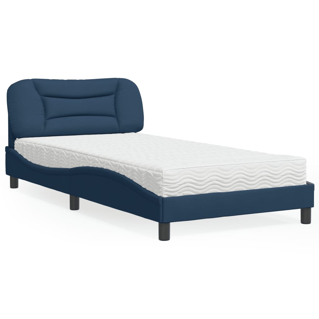 Letto con Materasso Hvar Blu 100x200 cm in Tessuto 3208519