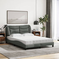 Letto con Materasso Hvar Grigio Scuro 140x190 cm Tessuto 3208528