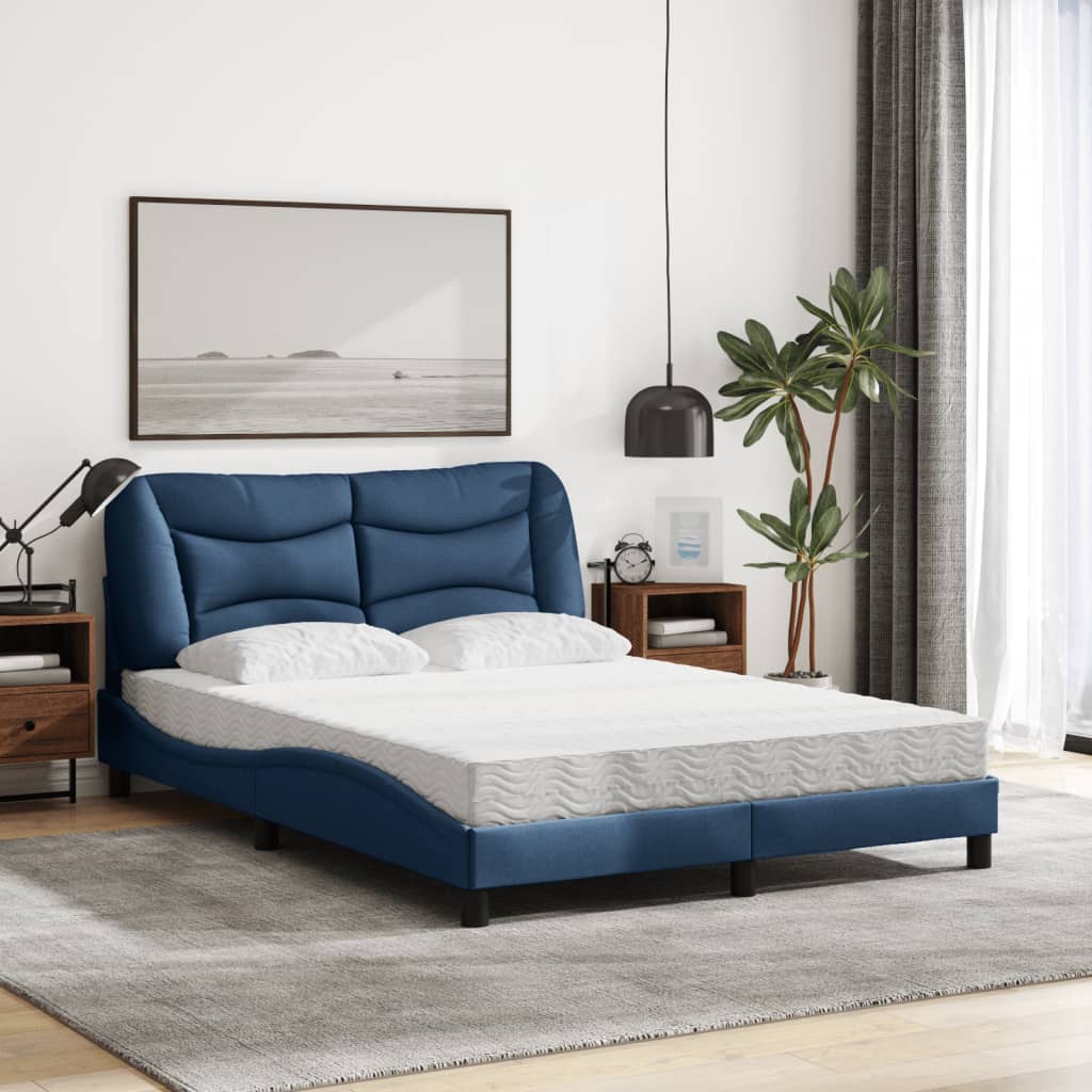 Letto con Materasso Hvar Blu 140x200 cm in Tessuto 3208540