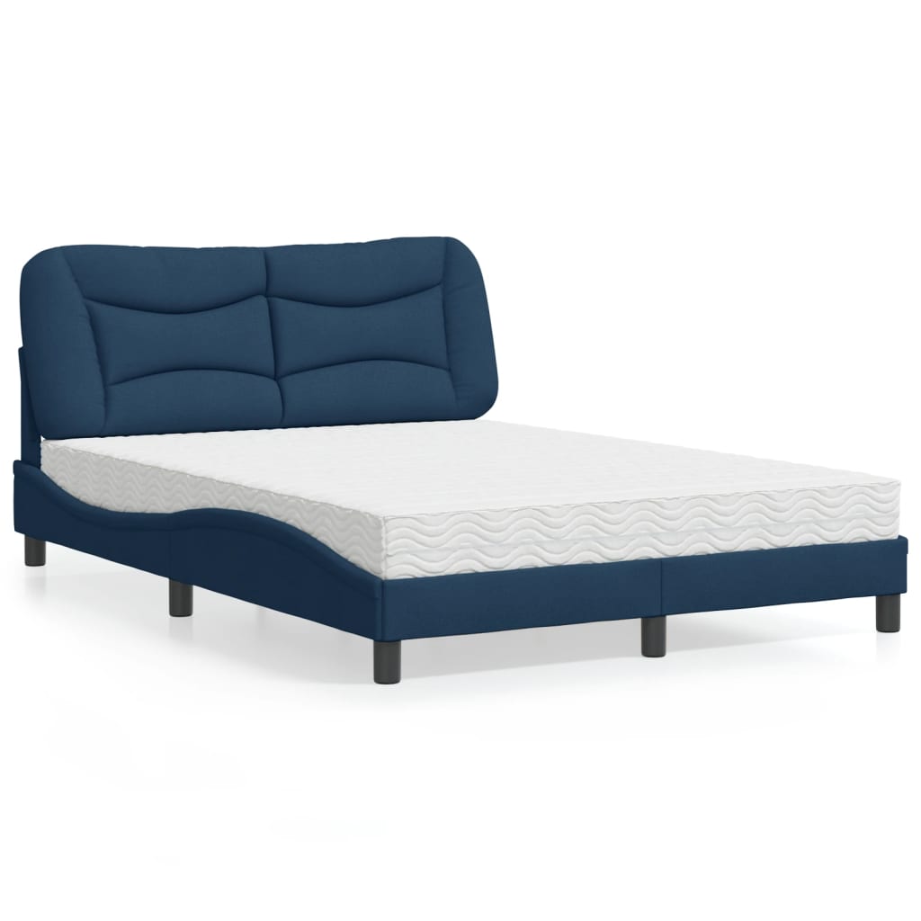 Letto con Materasso Hvar Blu 140x200 cm in Tessuto 3208540