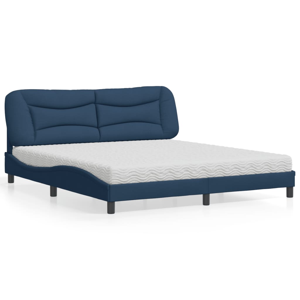 Letto con Materasso Hvar Blu 180x200 cm in Tessuto 3208554