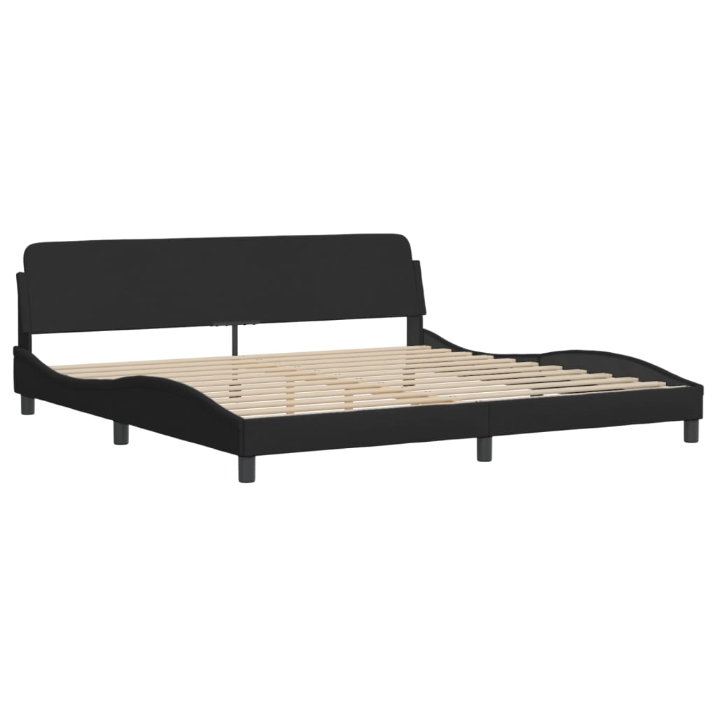 Letto con Materasso Hvar Nero 200x200 cm in Tessuto 3208557