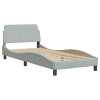 Letto con Materasso Hanko Grigio Chiaro 90x200 cm in Velluto 3208574