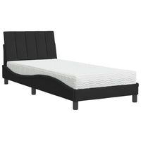 Letto con Materasso Hanko Nero 90x200 cm in Velluto 3208576