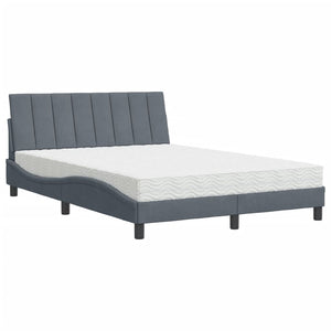 Letto con Materasso Hanko Grigio Scuro 120x200 cm in Velluto 3208587