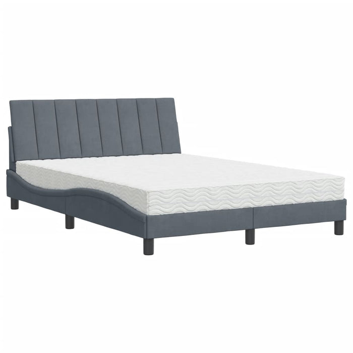 Letto con Materasso Hanko Grigio Scuro 120x200 cm in Velluto 3208587