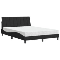 Letto con Materasso Hanko Nero 140x190 cm in Velluto 3208594