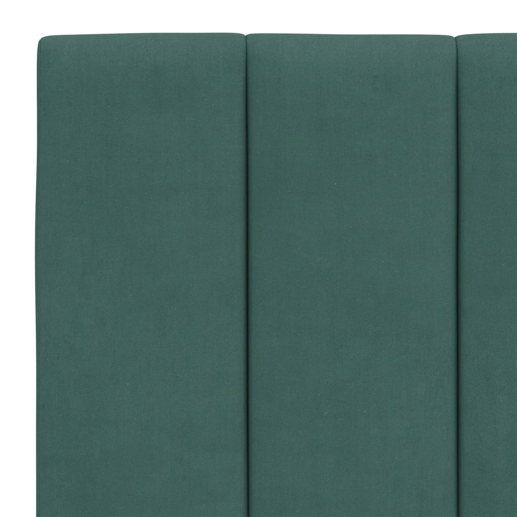 Letto con Materasso Hanko Verde Scuro 140x190 cm in Velluto 3208595