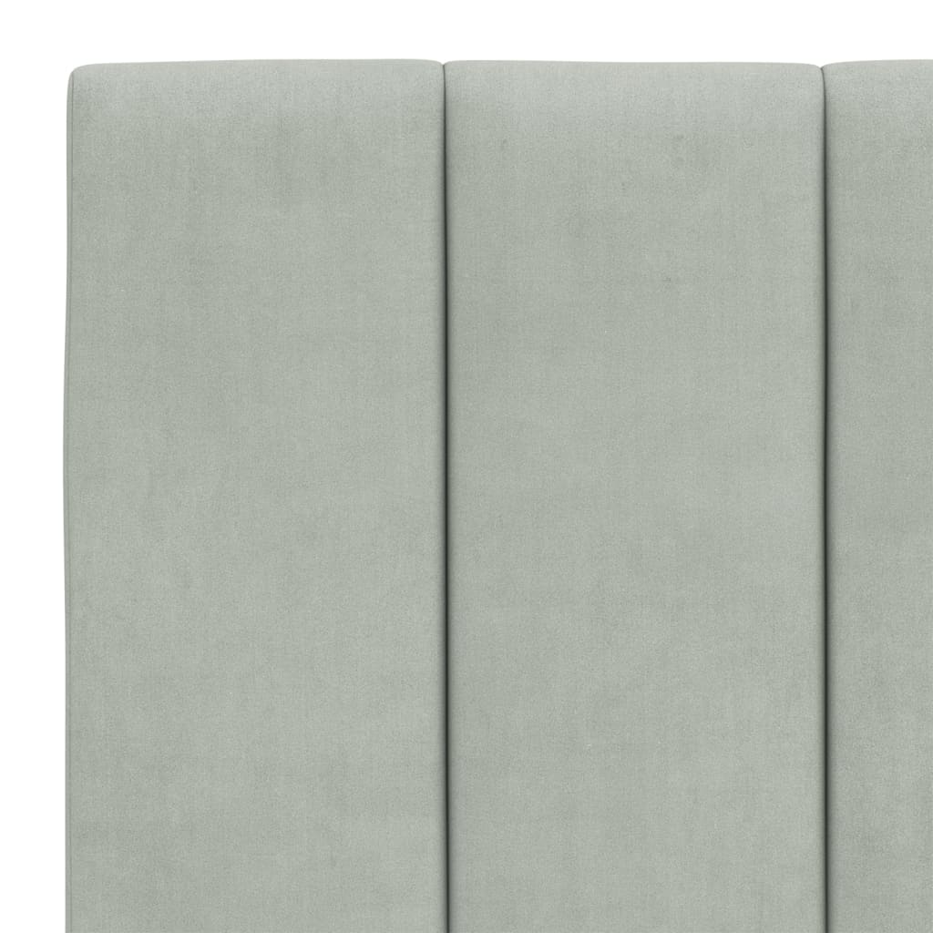 Letto con Materasso Hanko Grigio Chiaro 140x200 cm in Velluto 3208598