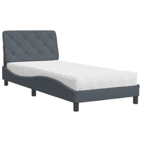 Letto con Materasso Grigio Scuro 90x200 cm in Velluto 3208635