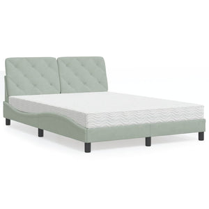 Letto con Materasso Grigio Chiaro 120x200 cm in Velluto 3208646