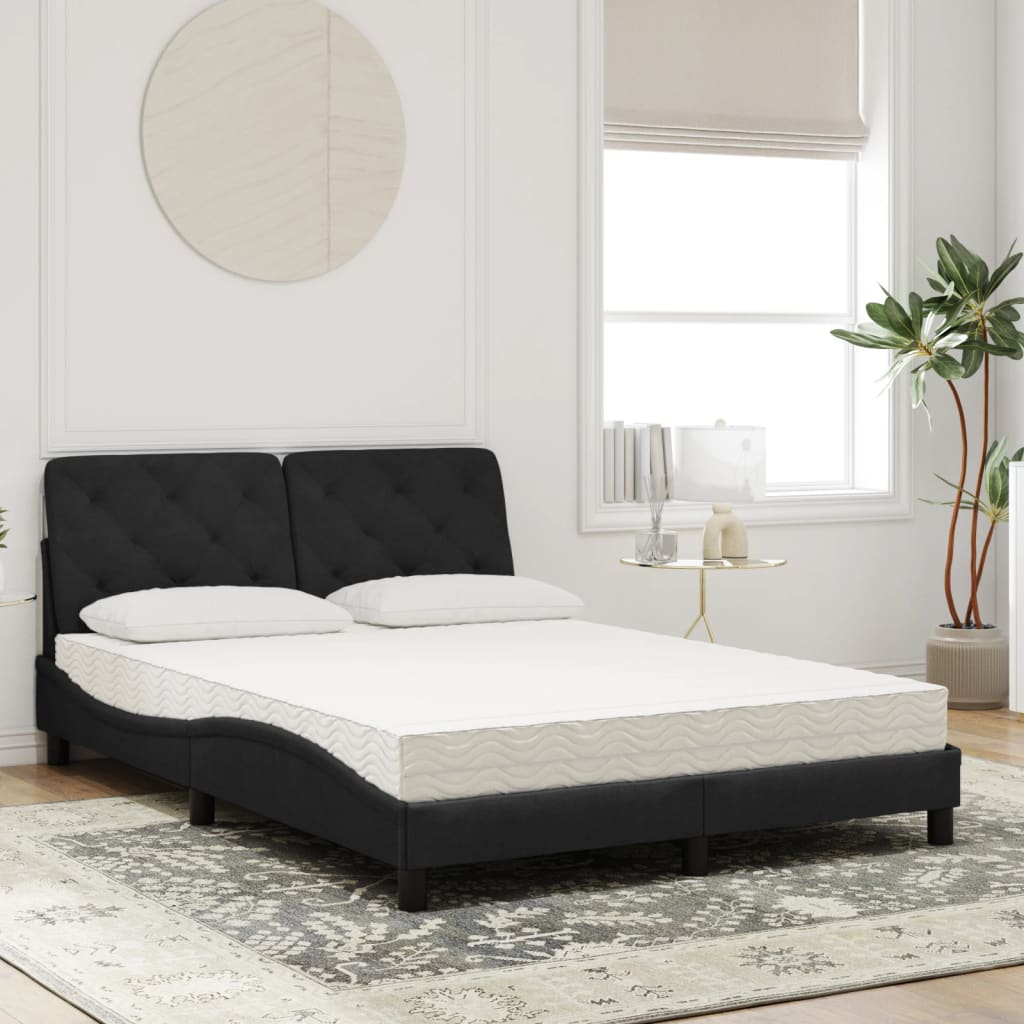 Letto con Materasso Nero 120x200 cm in Vellutocod mxl 91470