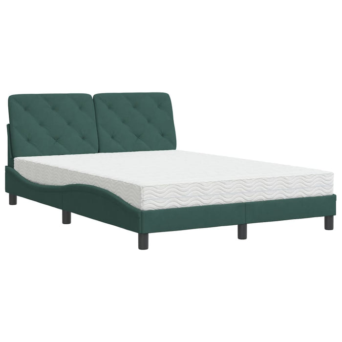 Letto con Materasso Verde Scuro 120x200 cm in Vellutocod mxl 115440