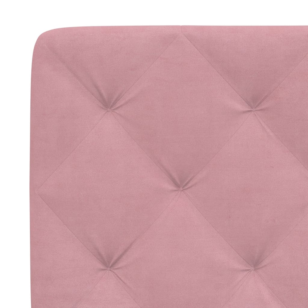 Letto con Materasso Rosa 140x190 cm in Velluto 3208657