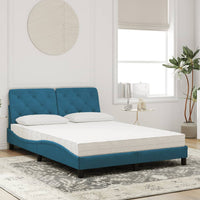 Letto con Materasso Blu 140x200 cm in Vellutocod mxl 91472