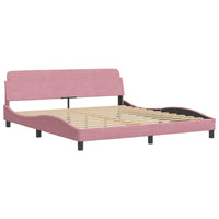 Letto con Materasso Rosa 180x200 cm in Velluto 3208675