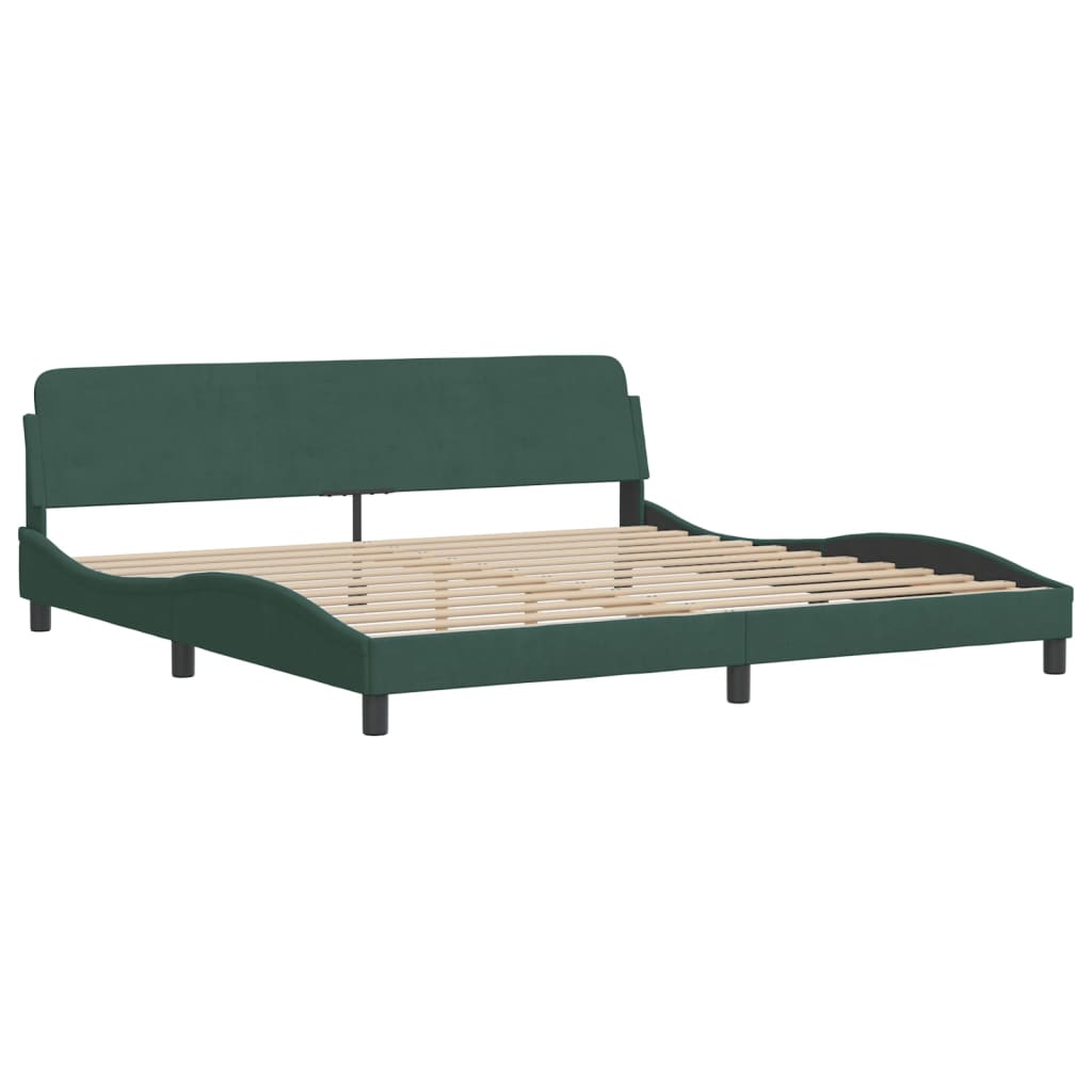 Letto con Materasso Verde Scuro 200x200 cm Velluto 3208679