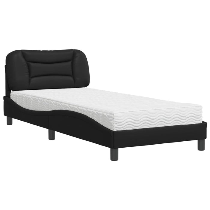 Letto con Materasso Hvar Nero 90x200 cm in Similpelle 3208696
