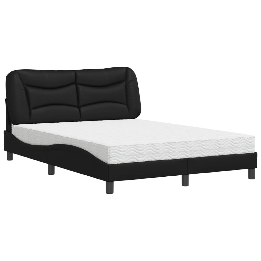 Letto con Materasso Hvar Nero 120x200 cm in Similpelle 3208710