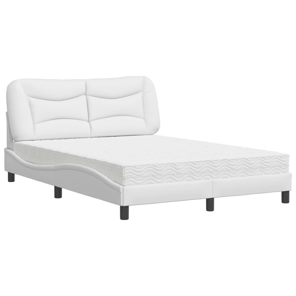 Letto con Materasso Hvar Bianco 120x200 cm in Similpelle 3208711