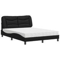 Letto con Materasso Hvar Nero 140x190 cm in Similpelle 3208717