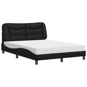 Letto con Materasso Hvar Nero 140x190 cm in Similpelle 3208717