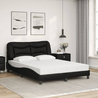 Letto con Materasso Hvar Nero 140x190 cm in Similpelle 3208717