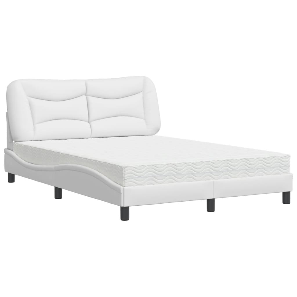 Letto con Materasso Hvar Bianco 140x190 cm in Similpelle 3208718
