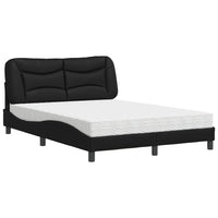 Letto con Materasso Hvar Nero 140x200 cm in Similpelle 3208724
