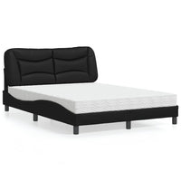 Letto con Materasso Hvar Nero 140x200 cm in Similpelle 3208724