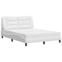 Letto con Materasso Hvar Bianco 140x200 cm in Similpelle 3208725