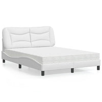 Letto con Materasso Hvar Bianco 140x200 cm in Similpelle 3208725