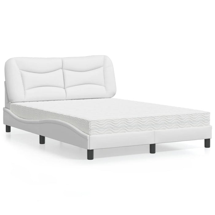 Letto con Materasso Hvar Bianco 140x200 cm in Similpelle 3208725