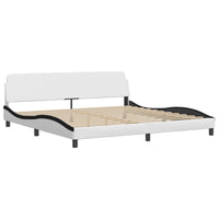 Letto con Materasso Hvar Bianco e Nero 200x200cm in Similpelle 3208751