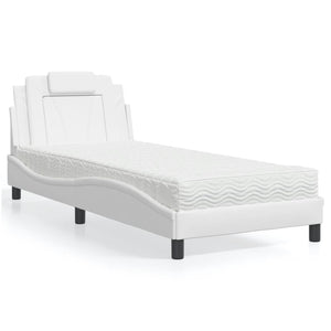 Letto Viana con Materasso Bianco 80x200 cm in Similpelle 3208755