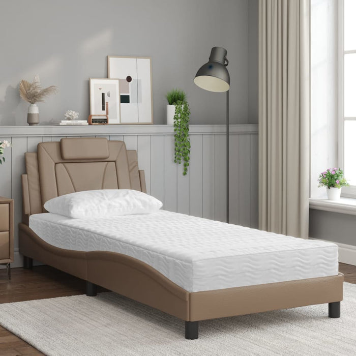 Letto Viana con Materasso Cappuccino 80x200 cm Similpelle 3208758