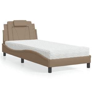 Letto Viana con Materasso Cappuccino 80x200 cm Similpelle 3208758