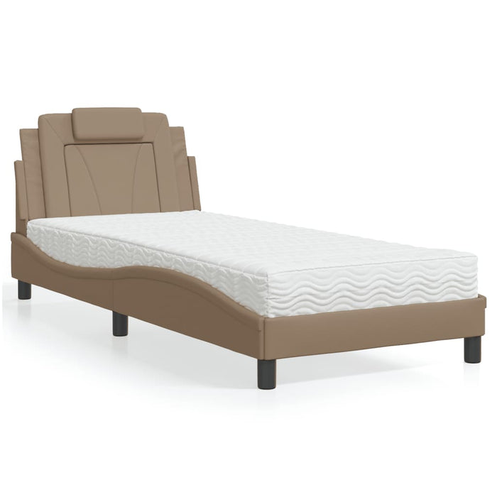 Letto Viana con Materasso Cappuccino 80x200 cm Similpelle 3208758
