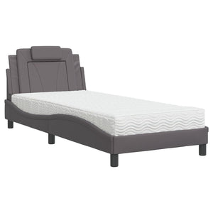 Letto Viana con Materasso Grigio 90x190 cm in Similpelle 3208764