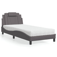 Letto Viana con Materasso Grigio 90x190 cm in Similpelle 3208764