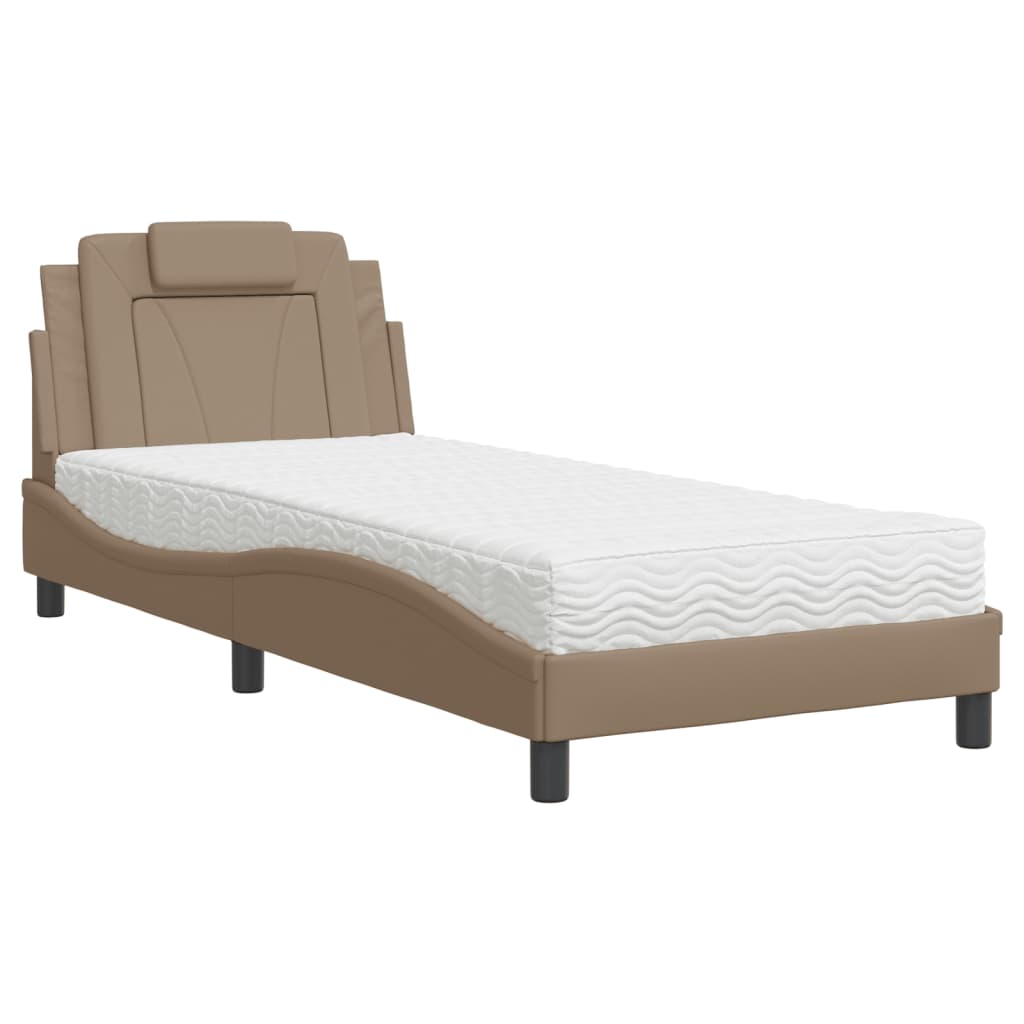Letto con Materasso Cappuccino 90x200 cm in Similpellecod mxl 115603