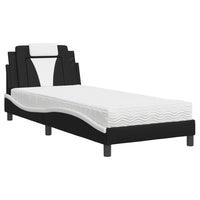 Letto Viana con Materasso Nero e Bianco 90x200 cm in Similpelle 3208773