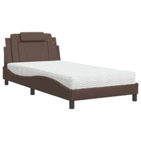 Letto Viana con Materasso Marrone 100x200cm in Similpelle 3208777