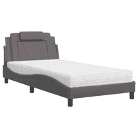 Letto Viana con Materasso Grigio 100x200 cm in Similpelle 3208778