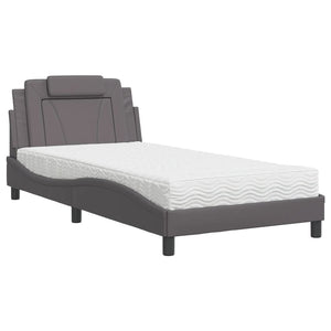 Letto Viana con Materasso Grigio 100x200 cm in Similpelle 3208778